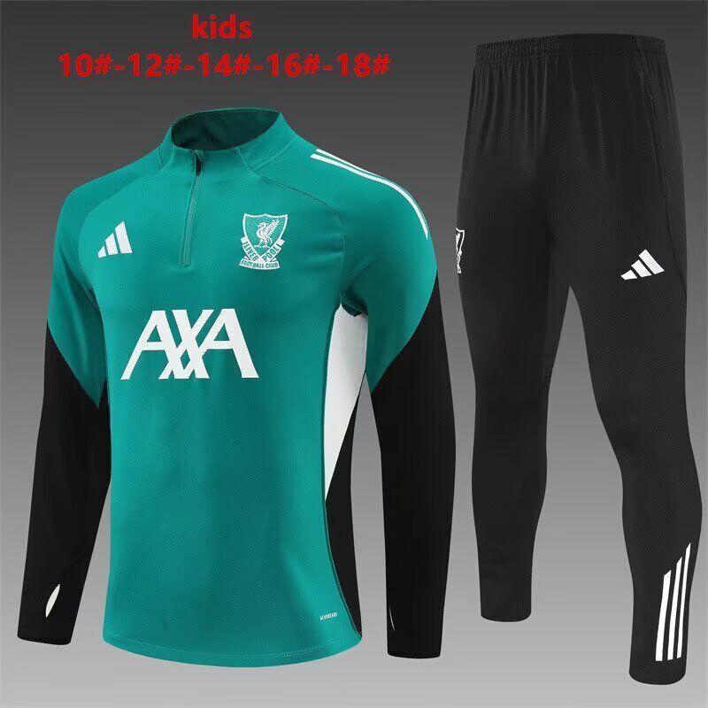 Kids Liverpool 25/26 Tracksuit - Green/White/Black